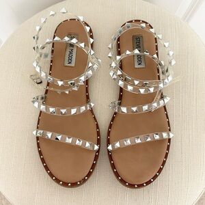 Steve Madden Travel Clear Studded Sandals - Beach / Vacation / Cruise